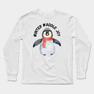 Winter Waddle Joy, Winter, Christmas humor Long Sleeve T-Shirt